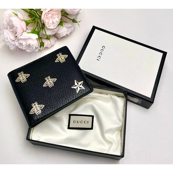 Gucci GG Monogram Bifold Wallet With White Leather - Picture 1 of 11